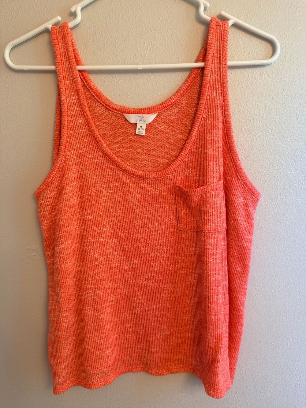 Time and Tru Coral Knit Scoop Neck Tank with Pocket